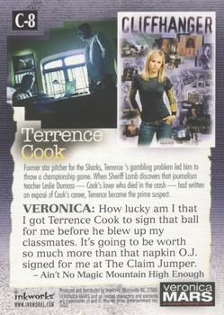 2007 Inkworks Veronica Mars Season 2 - Cliffhanger Puzzle #C-8 Terrence Cook Back