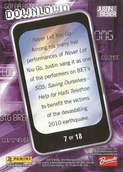 2010 Panini Justin Bieber - Downlowd #7 Never Let You Go Back