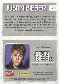 2012 Panini Justin Bieber #20 At nearly 30 million strong, Justin's followers on Twitter are more than many countries entire population. Back