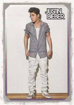 2012 Panini Justin Bieber #39 Beliebers know very well what transpired the last time Justin collaborated with Ludacris... Front