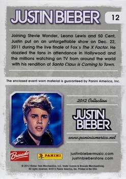 2012 Panini Justin Bieber - Authentic Items #12 Justin Bieber Back