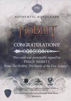 2015 Cryptozoic The Hobbit: Battle of the Five Armies - Autographs #PN Peggy Nesbitt as Sigrid Back