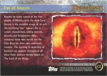 2002 Cadbury Lord of the Rings (Australia) #C2 Eye of Sauron Back