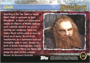 2002 Cadbury Lord of the Rings (Australia) #C8 Gimli Back