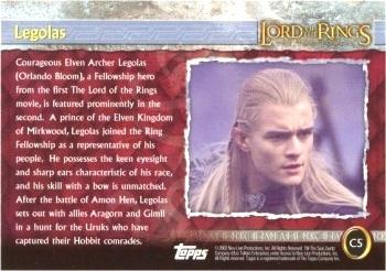 2002 Cadbury Lord of the Rings (UK) #C5 Legolas Back
