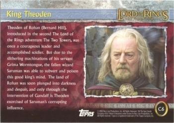 2002 Cadbury Lord of the Rings (UK) #C6 King Theoden Back
