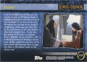 2003 Cadbury Lord of the Rings: Return of the King (Australia) #R19 Elrond Back