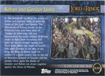 2003 Cadbury Lord of the Rings: Return of the King (Australia) #R20 Rohan and Gondor Unite Back