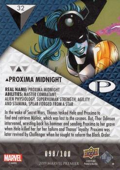 2019 Upper Deck Marvel Premier #32 Proxima Midnight Back