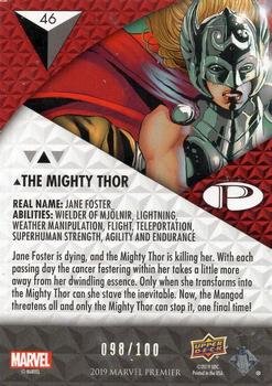 2019 Upper Deck Marvel Premier #46 The Mighty Thor Back