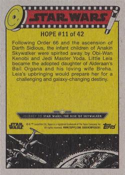 2019 Topps Star Wars Journey to Star Wars The Rise of Skywalker #11 The Princess of Alderaan Back