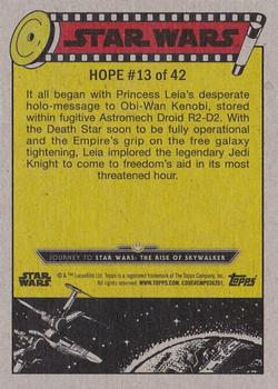 2019 Topps Star Wars Journey to Star Wars The Rise of Skywalker #13 Princess Leia's Message Back