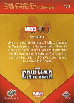 2019 Upper Deck Marvel Studios The First Ten Years - The Marvel Cinematic Universe #TU12 Vision Back