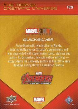2019 Upper Deck Marvel Studios The First Ten Years - The Marvel Cinematic Universe #TU28 Quicksilver Back