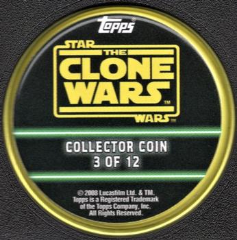 2008 Topps Star Wars: The Clone Wars - Coins Yellow #3 Obi-Wan Kenobi Back