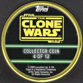 2008 Topps Star Wars: The Clone Wars - Coins Yellow #4 Asajj Ventress Back