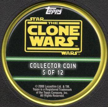 2008 Topps Star Wars: The Clone Wars - Coins Yellow #5 Yoda Back