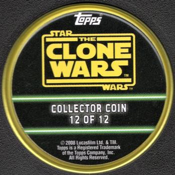 2008 Topps Star Wars: The Clone Wars - Coins Yellow #12 Jabba the Hutt Back