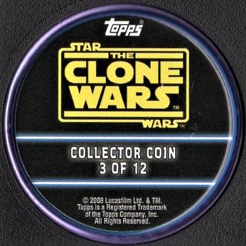 2008 Topps Star Wars: The Clone Wars - Coins Purple #3 Obi-Wan Kenobi Back