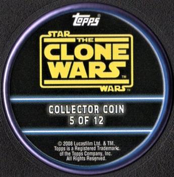 2008 Topps Star Wars: The Clone Wars - Coins Purple #5 Yoda Back