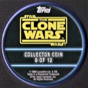 2008 Topps Star Wars: The Clone Wars - Coins Purple #8 Chancellor Palpatine Back