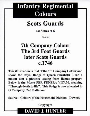 2009 Regimental Colours : Scots Guards 1st Series #2 7th Company Colour The 3rd Foot Guards later Scots Guards c.1746 Back