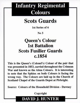 2009 Regimental Colours : Scots Guards 1st Series #3 Queen's Colour 1st Battalion Scots Fusilier Guards c.1854 Back