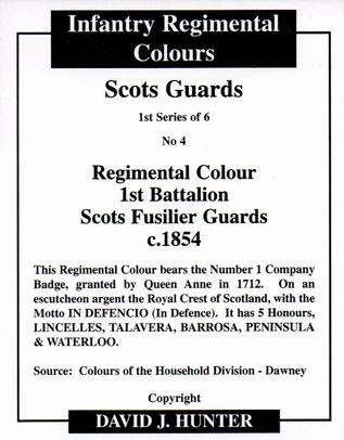 2009 Regimental Colours : Scots Guards 1st Series #4 Regimental Colour 1st Battalion Scots Fusilier Guards c.1854 Back