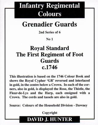 2009 Regimental Colours : Grenadier Guards 2nd Series #1 Royal Standard The First Regiment of Foot Guards c.1746 Back
