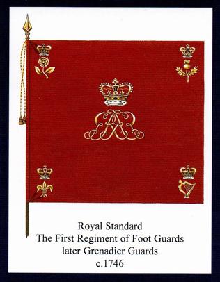2009 Regimental Colours : Grenadier Guards 2nd Series #1 Royal Standard The First Regiment of Foot Guards c.1746 Front