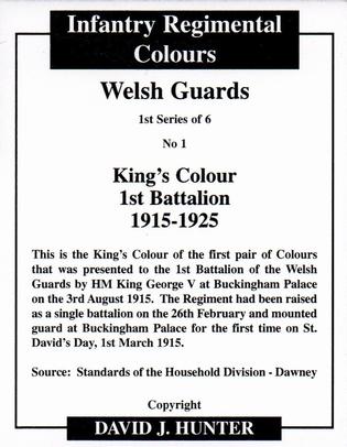 2009 Regimental Colours : Welsh Guards #1 King's Colour 1st Battalion 1915-1925 Back