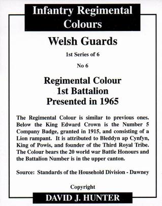 2009 Regimental Colours : Welsh Guards #6 Regimental Colour 1st Battalion presented in 1965 Back