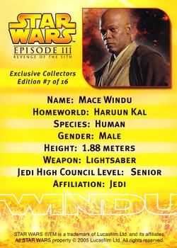 2005 Star Wars Episode III Revenge of the Sith #7 Mace Windu Back