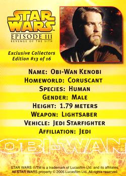 2005 Star Wars Episode III Revenge of the Sith #13 Obi-Wan Kenobi Back