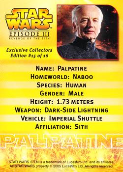 2005 Star Wars Episode III Revenge of the Sith #15 Palpatine Back