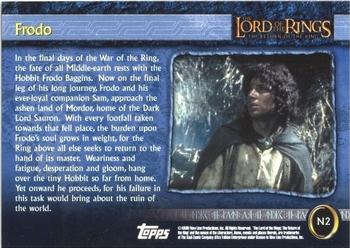 2003 Topps Lord of the Rings: The Return of the King Special Limited Edition (UK) #N02 Frodo Back
