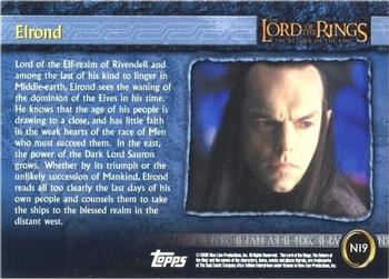 2003 Topps Lord of the Rings: The Return of the King Special Limited Edition (UK) #N19 Elrond Back
