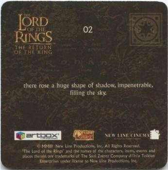2003 Artbox Lord of the Rings: The Return of the King Action Flipz #02 Aragorn (puzzle) Back
