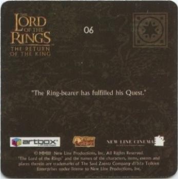 2003 Artbox Lord of the Rings: The Return of the King Action Flipz #06 Aragorn (puzzle) Back