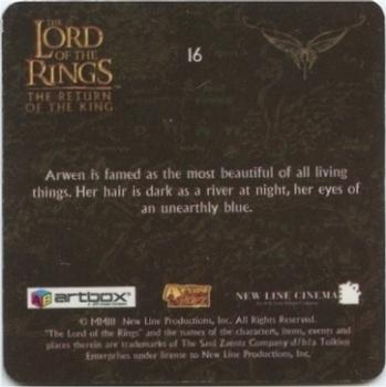 2003 Artbox Lord of the Rings: The Return of the King Action Flipz #16 Arwen Back