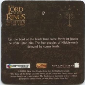 2003 Artbox Lord of the Rings: The Return of the King Action Flipz #19 Gondor Back