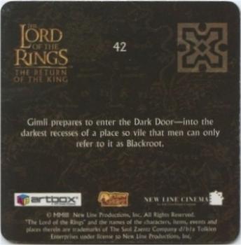 2003 Artbox Lord of the Rings: The Return of the King Action Flipz #42 Gimli Back