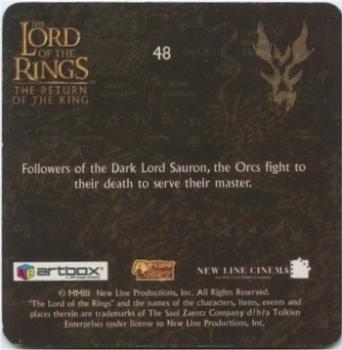 2003 Artbox Lord of the Rings: The Return of the King Action Flipz #48 Orcs Back