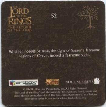 2003 Artbox Lord of the Rings: The Return of the King Action Flipz #52 Merry Back