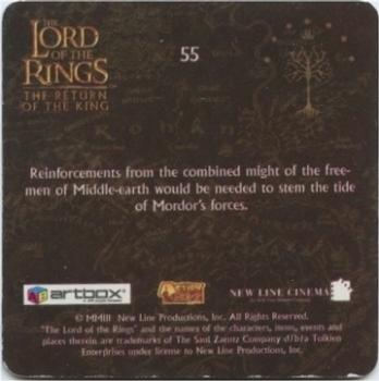 2003 Artbox Lord of the Rings: The Return of the King Action Flipz #55 Gondor Back