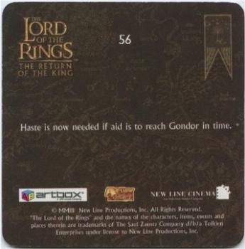 2003 Artbox Lord of the Rings: The Return of the King Action Flipz #56 Aragorn Back