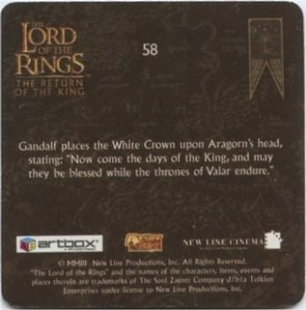 2003 Artbox Lord of the Rings: The Return of the King Action Flipz #58 Aragorn Back