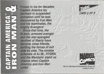 1995 Ziploc Marvel Team-Ups #2 Captain America & Iron Man Back
