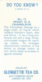 1970 Glengettie Tea Do You Know? #13 What Is a Chameleon Back
