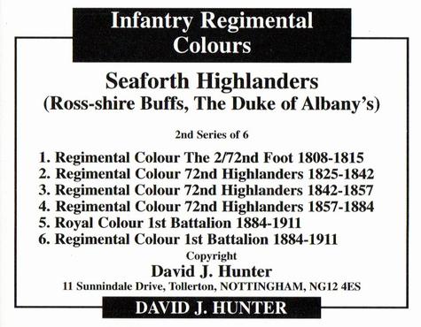 2012 Regimental Colours : Seaforth Highlanders (Ross-shire Buffs, The Duke of Albany's) 2nd Series #NNO Title Card Back